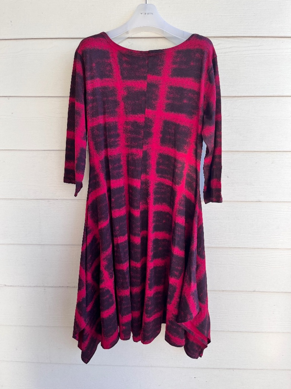 NWT M x Matthildur Cotton Lycra Dress M Red Print AWM21-51 Lagenlook Peru
